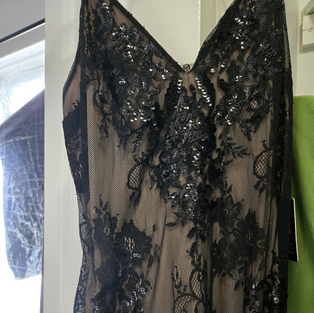 Elegant Black Lace Nightgown Dress